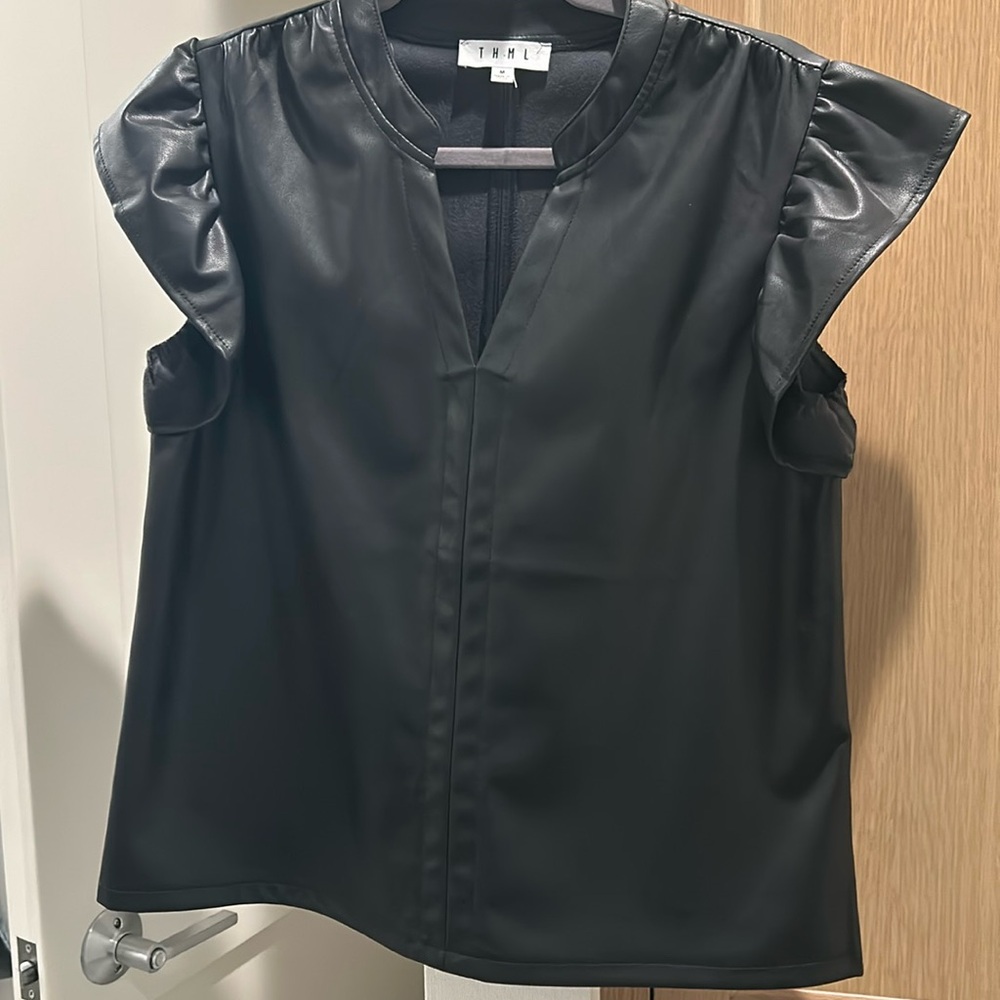 THML faux leather top